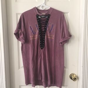 Lace up vintage tee